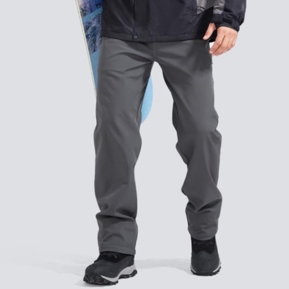 Men’s Grey Waterproof snow insulated pants winter skiing snowboarding pants.